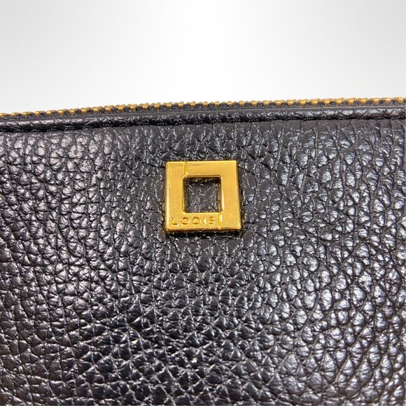 Lodis Italian Black Pebbled Leather Wristlet Wallet Clutch - Stylish & Practical - Picture 6 of 8
